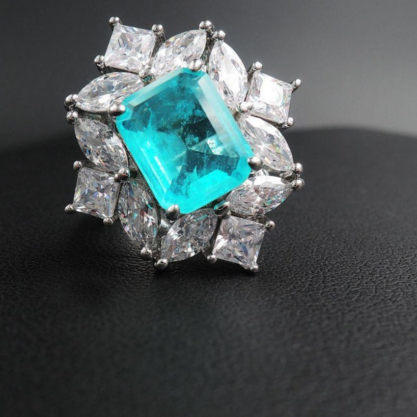 Silver Paraiba Tourmaline Wedding Ring - The Jewellery House