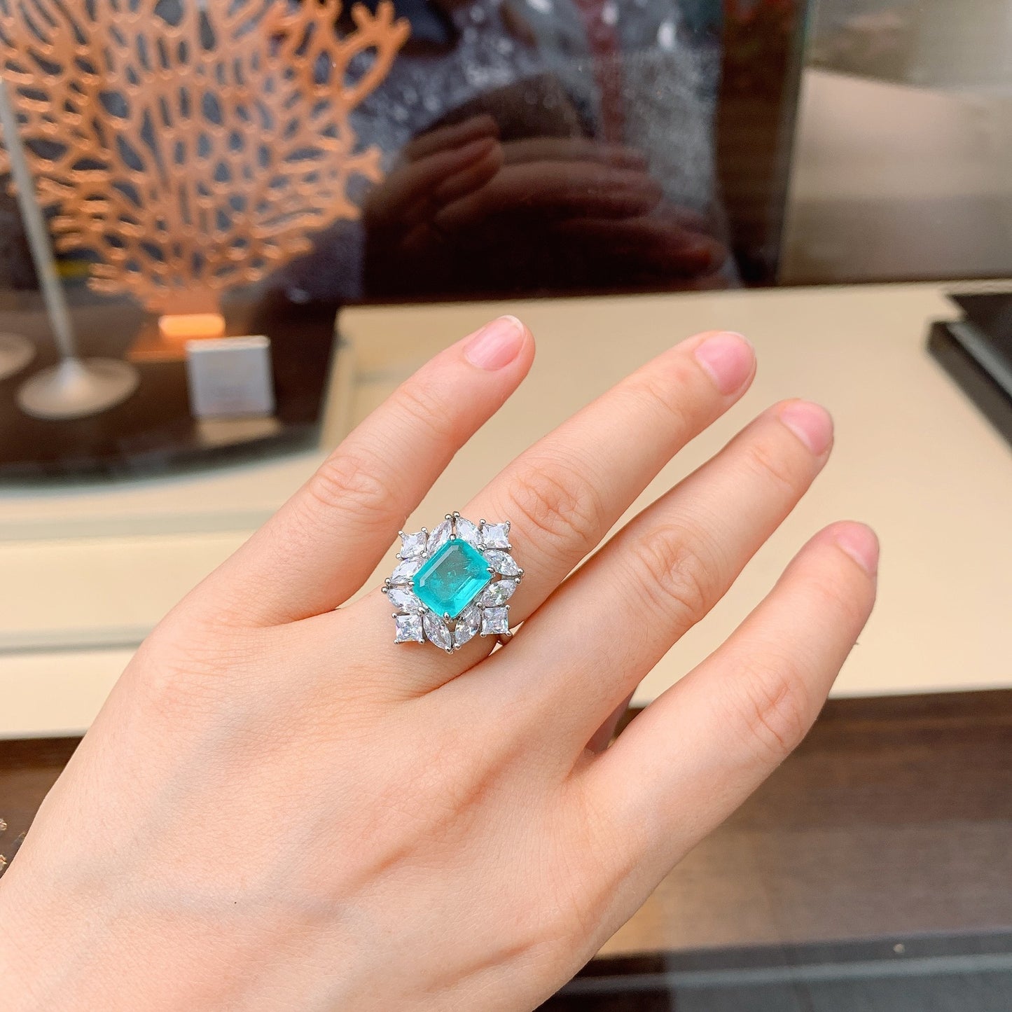 Silver Paraiba Tourmaline Wedding Ring - The Jewellery House