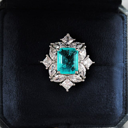 Silver Paraiba Tourmaline Wedding Ring - The Jewellery House