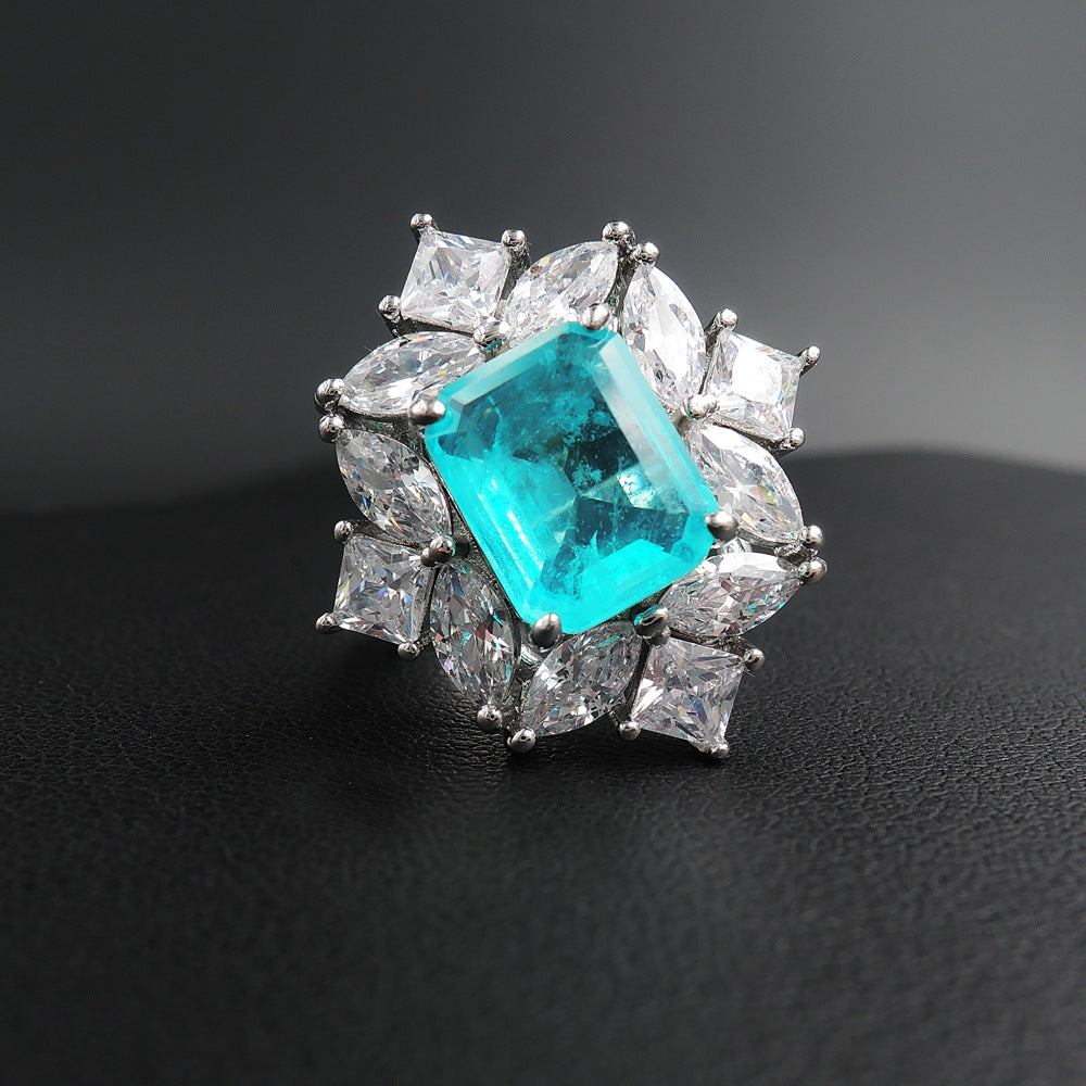 Silver Paraiba Tourmaline Wedding Ring - The Jewellery House