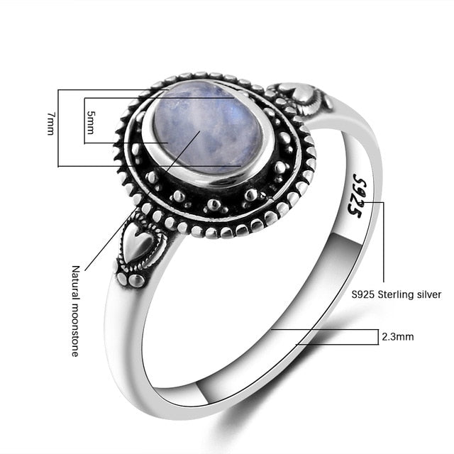 Moonstone Silver Rings Jewelry  - the jewellery house