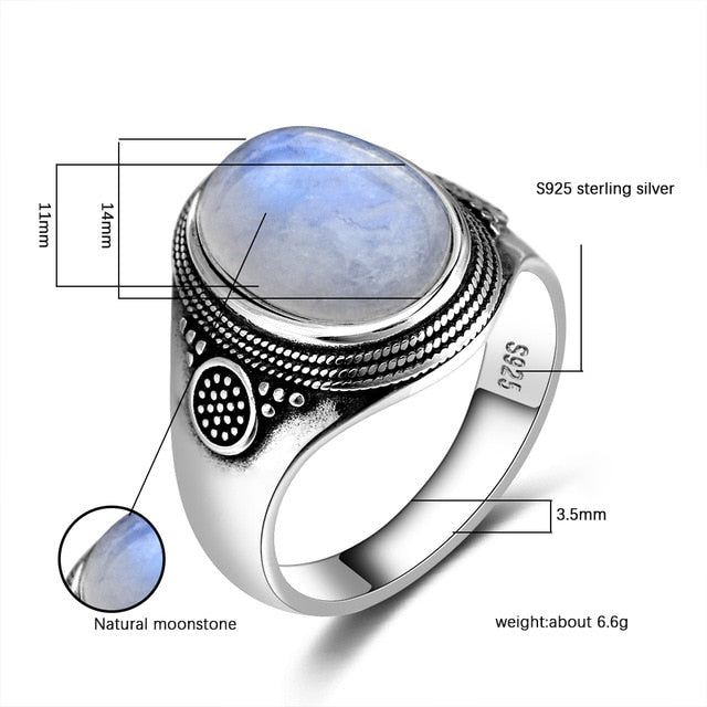 Moonstone Silver Rings Jewelry  - the jewellery house