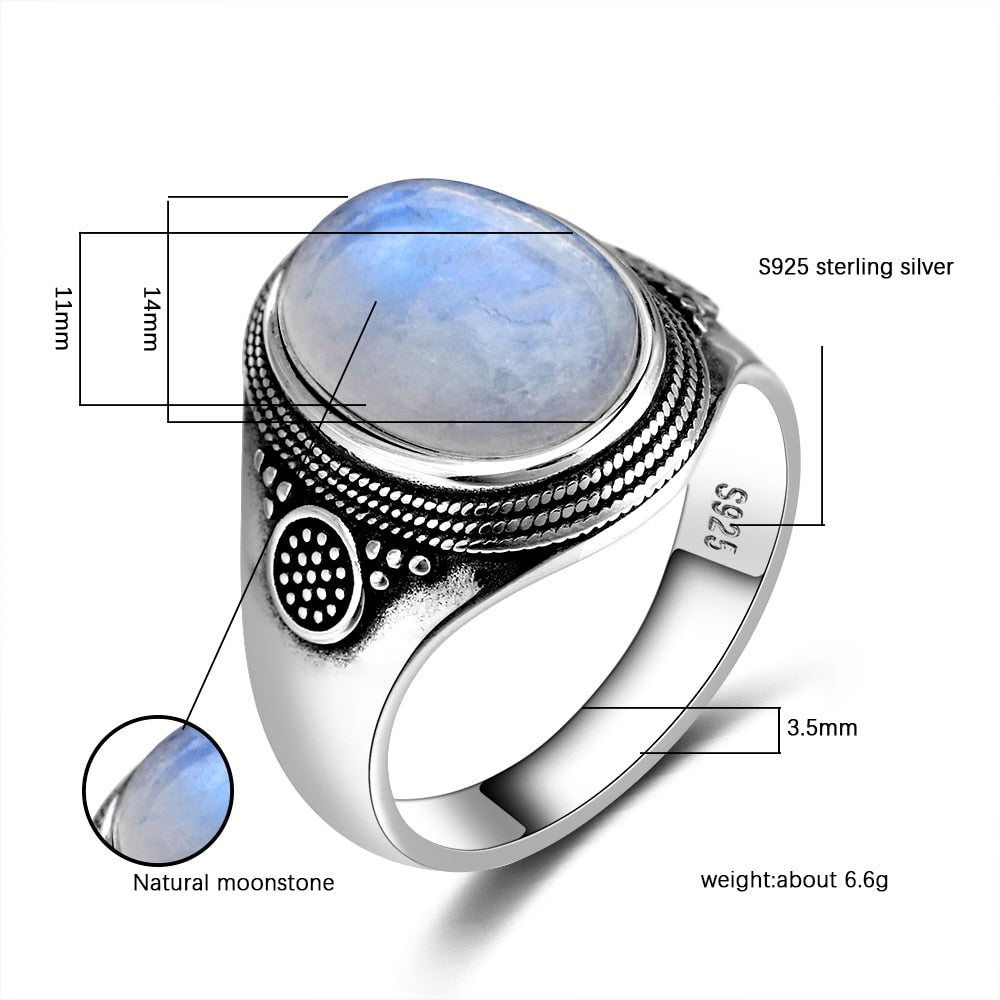 Moonstone Silver Rings Jewelry  - the jewellery house