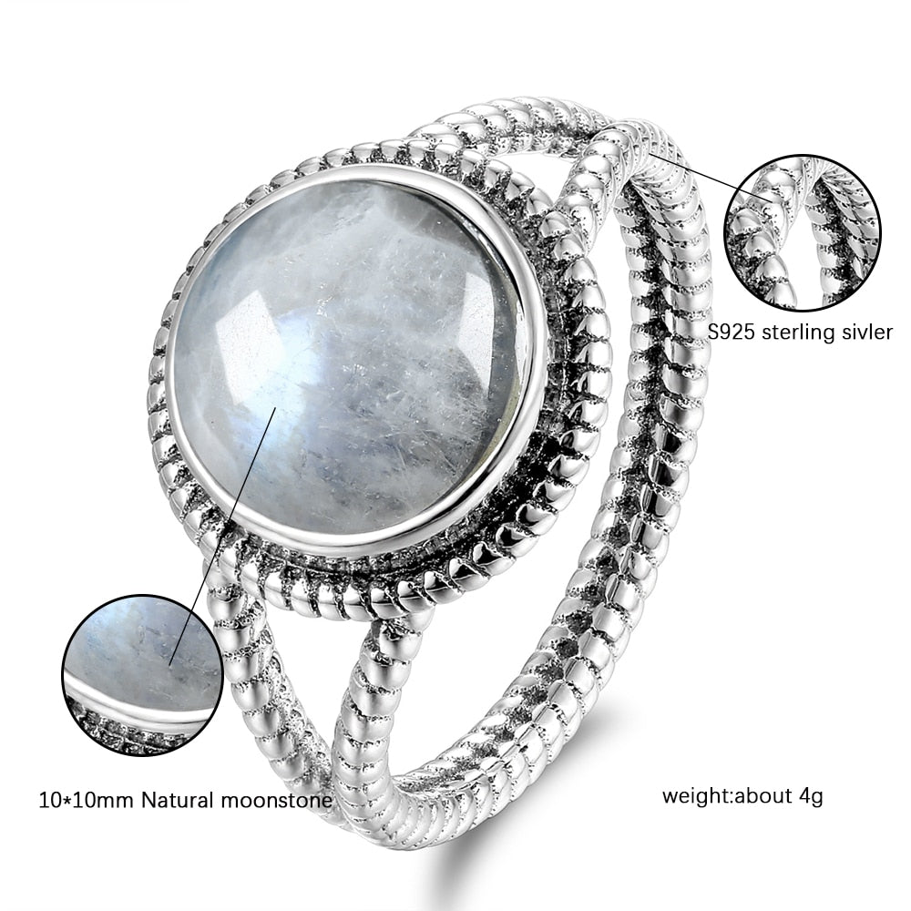 Moonstone Silver Rings Jewelry  - the jewellery house