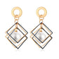 Shell Fluff Dangle Drop Korean Gold Earrings - The Jewellery House