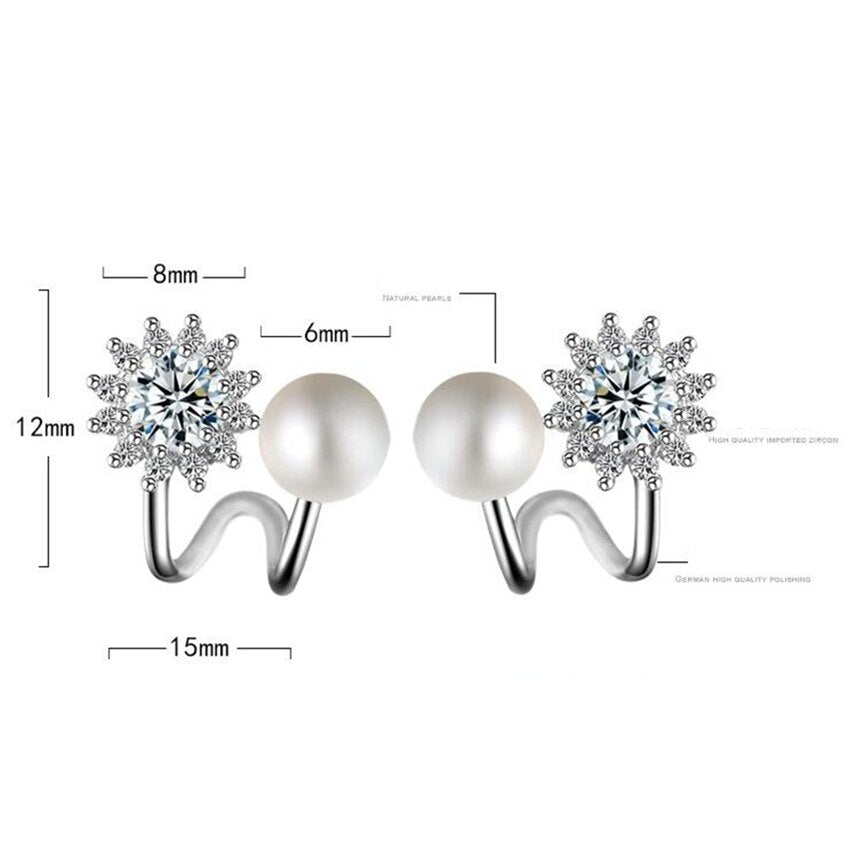 silver pearl Jewelry Simulated star earrings -The Jewellery House