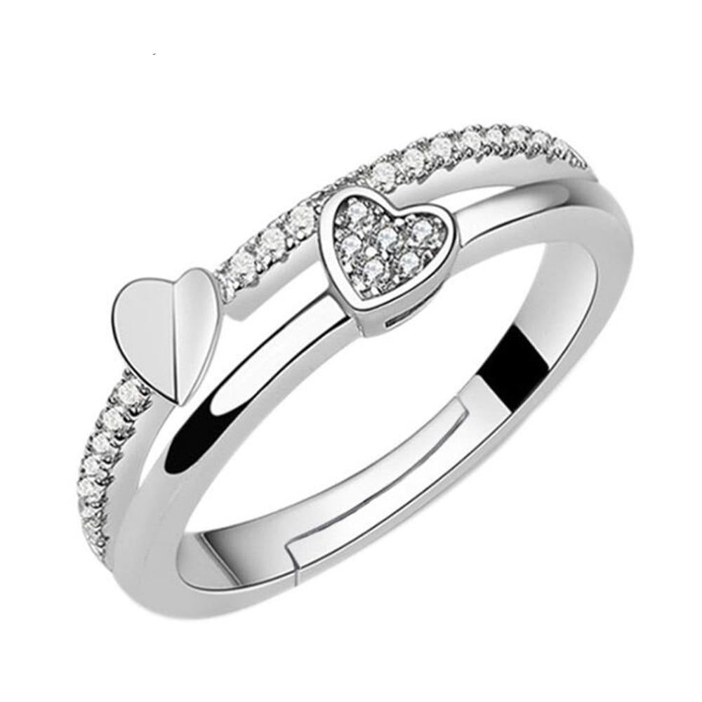 Adjustable Sterling Silver heart shaped locket ring - The Jewellery House