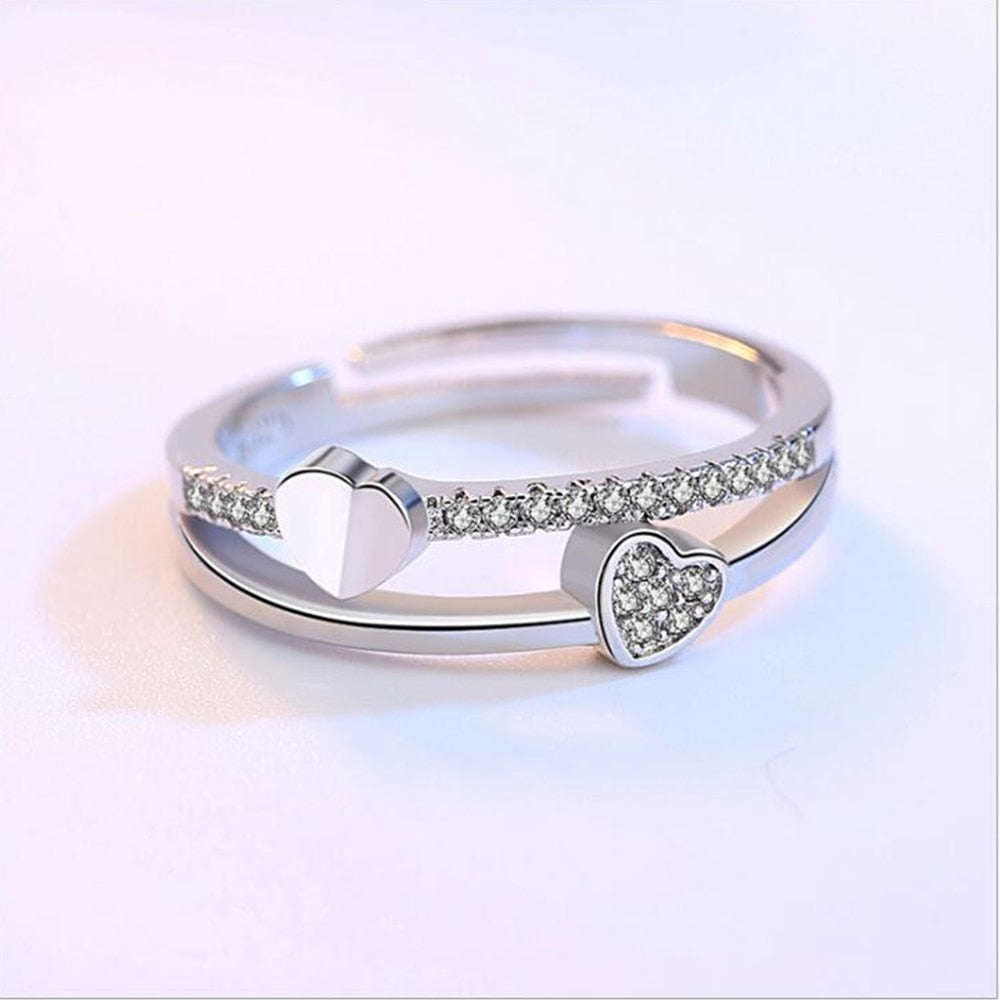 Adjustable Sterling Silver heart shaped locket ring - The Jewellery House