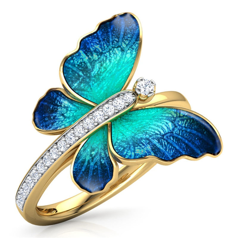 The Crystal Butterfly Wedding Rings - the jewellery house