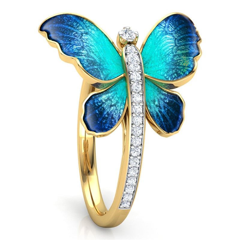 The Crystal Butterfly Wedding Rings - the jewellery house