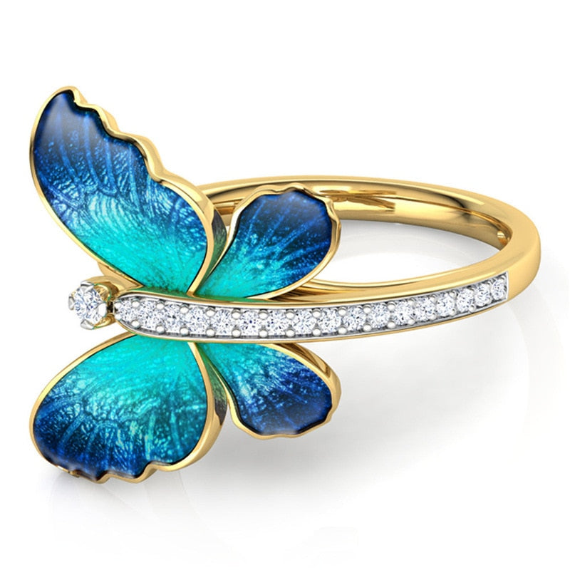 The Crystal Butterfly Wedding Rings - the jewellery house