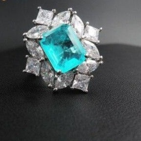 Silver Paraiba Tourmaline Wedding Ring - The Jewellery House