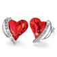 Swarovski Crystal Heart Angel Wings Stud Earrings - THE JEWELLERYY HOUSE