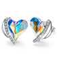 Swarovski Crystal Heart Angel Wings Stud Earrings - THE JEWELLERYY HOUSE