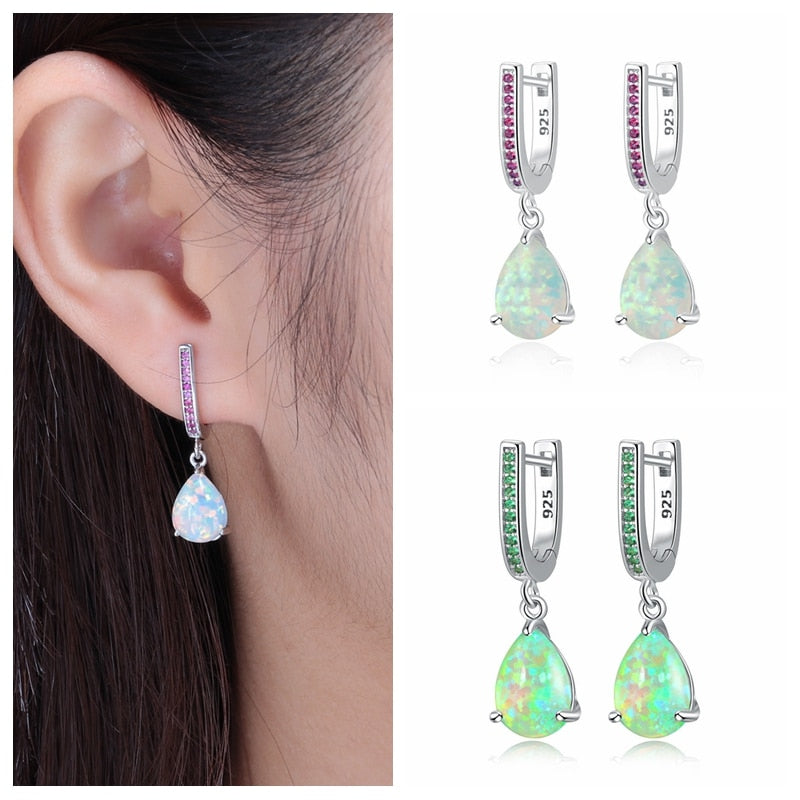 Water Drop Opal Cute Earrings Dangle - The Jewellery House