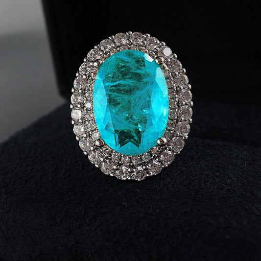 Silver Paraiba Tourmaline Engagement Ring - The Jewellery House