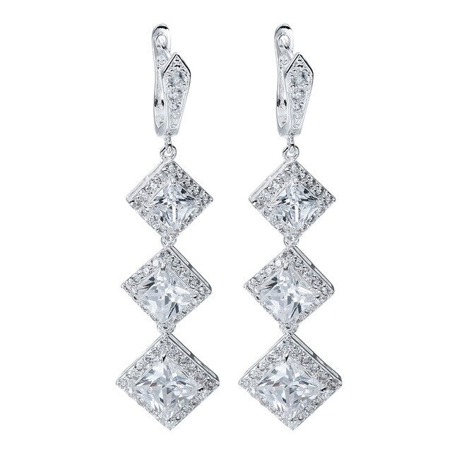 Fashion Lady Long Dangle Wedding Earrings -The Jewellery House