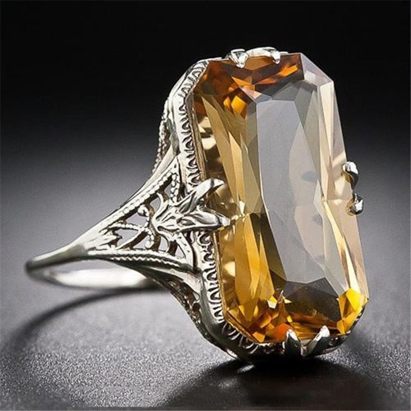 Silver  hollowed-out Carved Engagement Rings - The Jewellery House