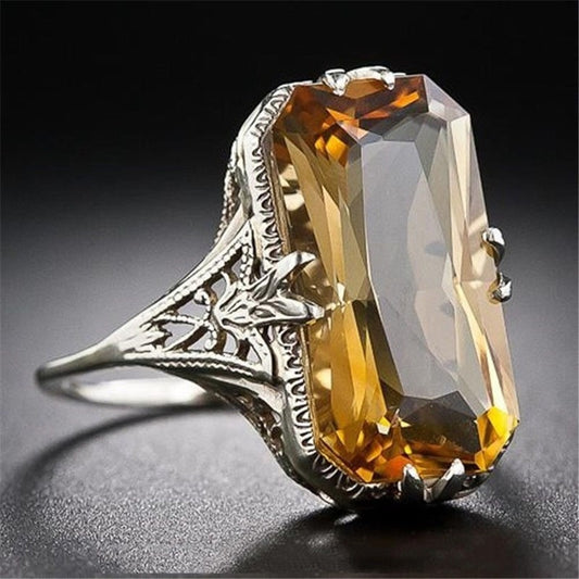 Silver  hollowed-out Carved Engagement Rings - The Jewellery House