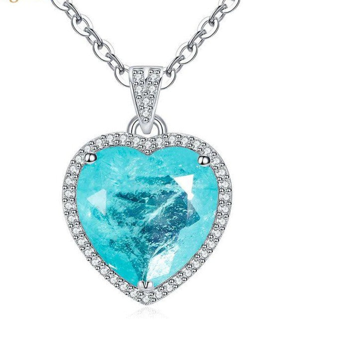 Silver  Heart Tourmaline Necklace Pendant  - The Jewellery House