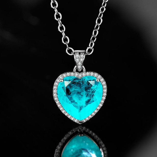 Silver  Heart Tourmaline Necklace Pendant  - The Jewellery House