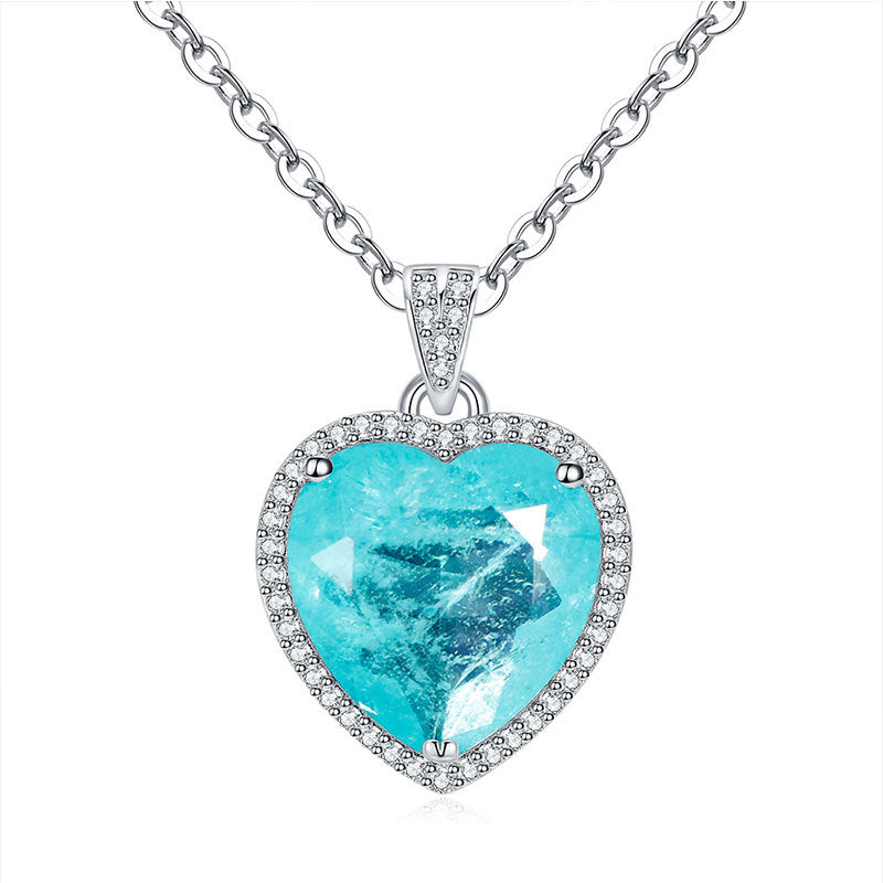 Silver  Heart Tourmaline Necklace Pendant  - The Jewellery House