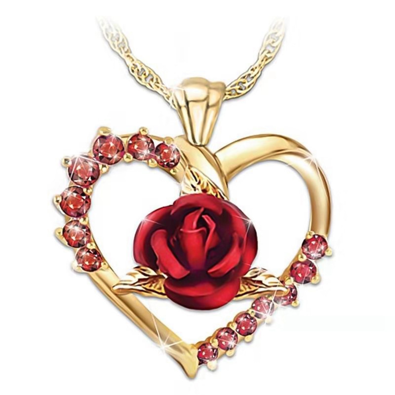 The Heart Rose Love Necklace - the jewellery house