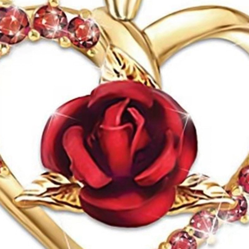 The Heart Rose Love Necklace - the jewellery house