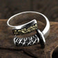 retro samurai sword dragon ring silver - The Jewellery House