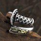 retro samurai sword dragon ring silver - The Jewellery House