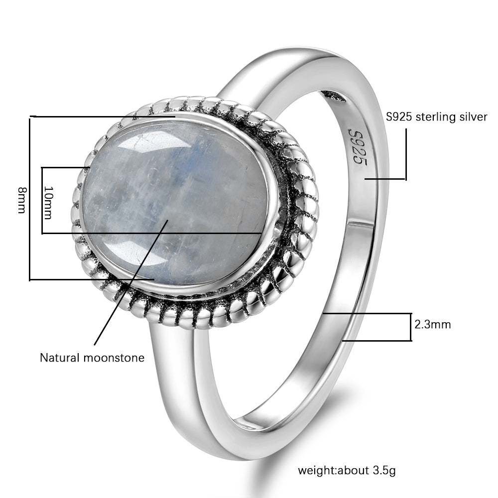 Moonstone Silver Rings Jewelry  - the jewellery house