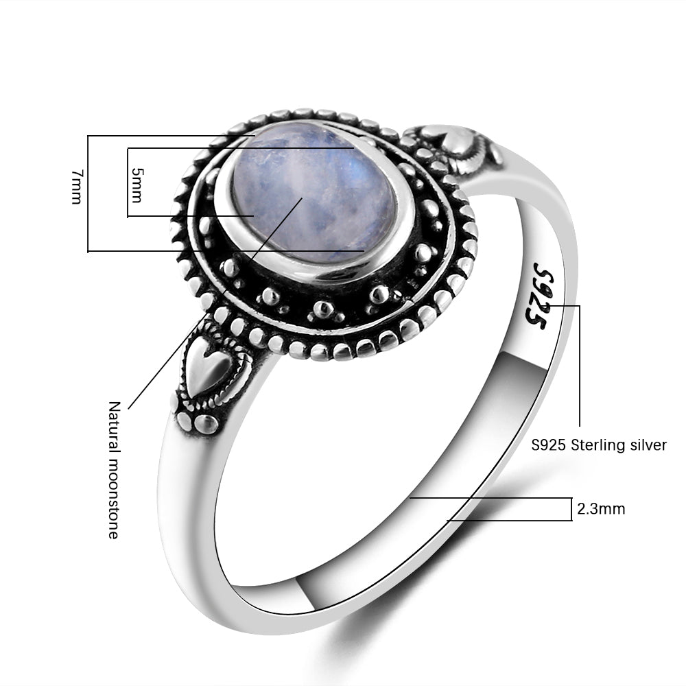 Moonstone Silver Rings Jewelry  - the jewellery house