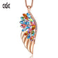 Phoenix Feather Swarovski Crystals Necklace - the jewellery house
