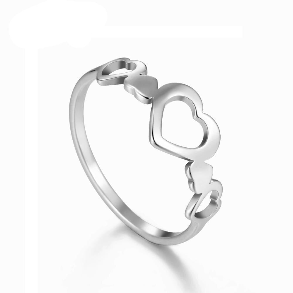 Heart  Plated Stainless Steel Love Ring - The Jewellery House