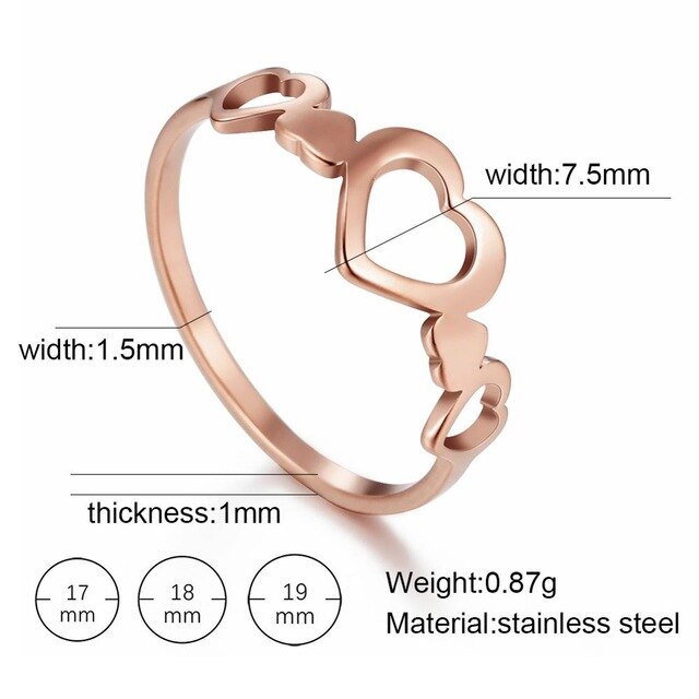 Heart  Plated Stainless Steel Love Ring - The Jewellery House