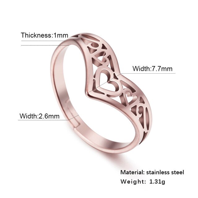 Heart  Plated Stainless Steel Love Ring - The Jewellery House