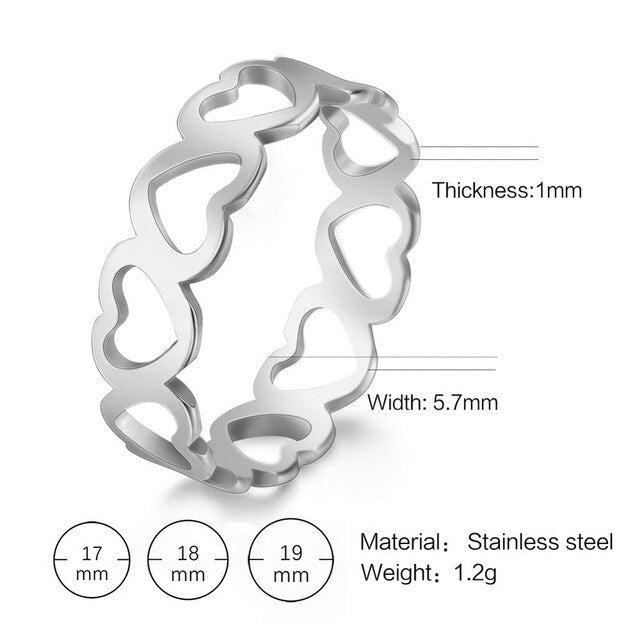 Heart  Plated Stainless Steel Love Ring - The Jewellery House