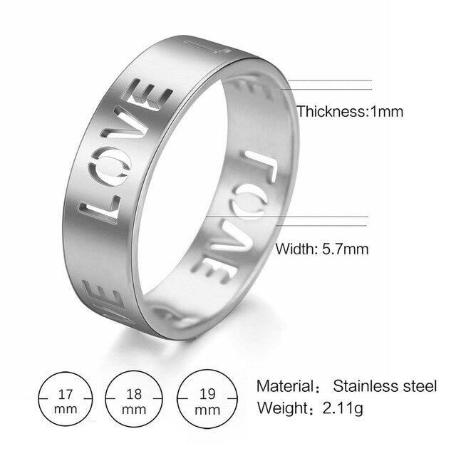 Heart  Plated Stainless Steel Love Ring - The Jewellery House