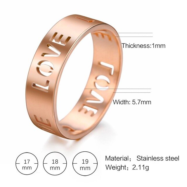 Heart  Plated Stainless Steel Love Ring