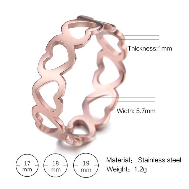 Heart  Plated Stainless Steel Love Ring