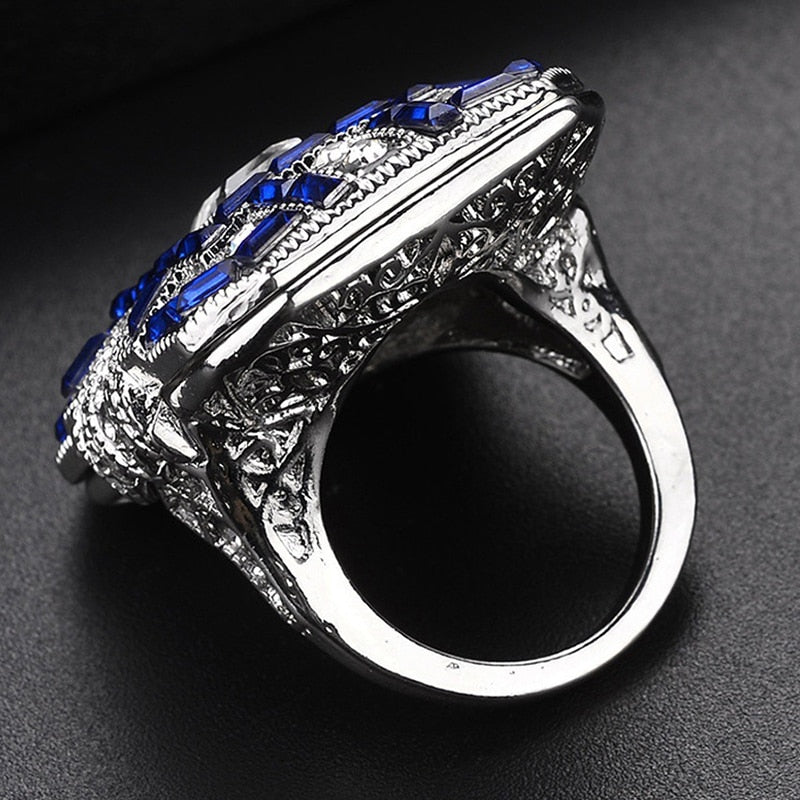 The Princess of Blue Love Crystal Rings