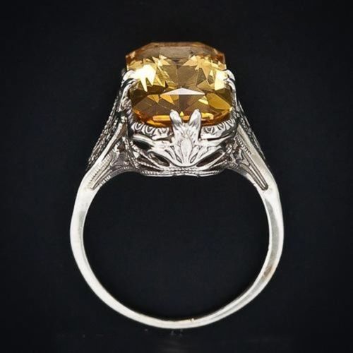 Silver  hollowed-out Carved Engagement Rings - The Jewellery House