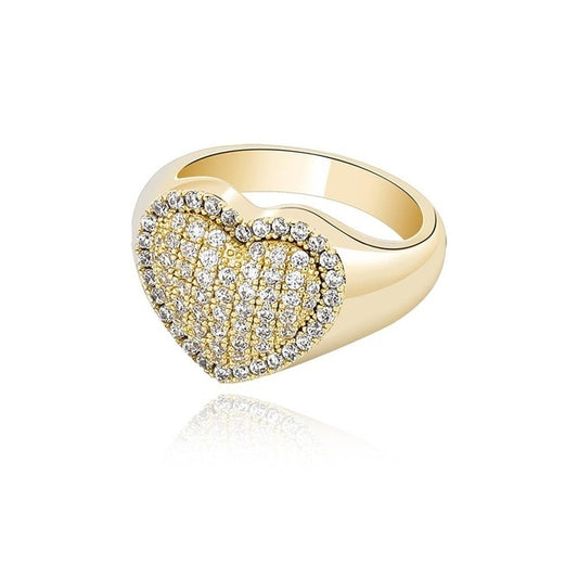 The Heart Of Silver Cubic Zirconia Ring - the jewellery house