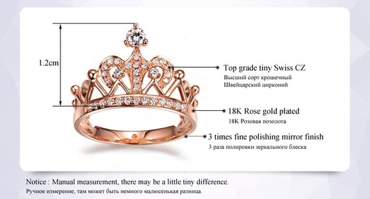 Zircon Rose Gold Fashion Luxury Wedding Rings - The Jewellery House