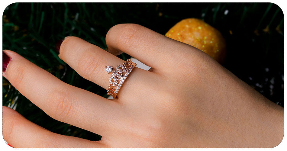 Zircon Rose Gold Fashion Luxury Wedding Rings - The Jewellery House