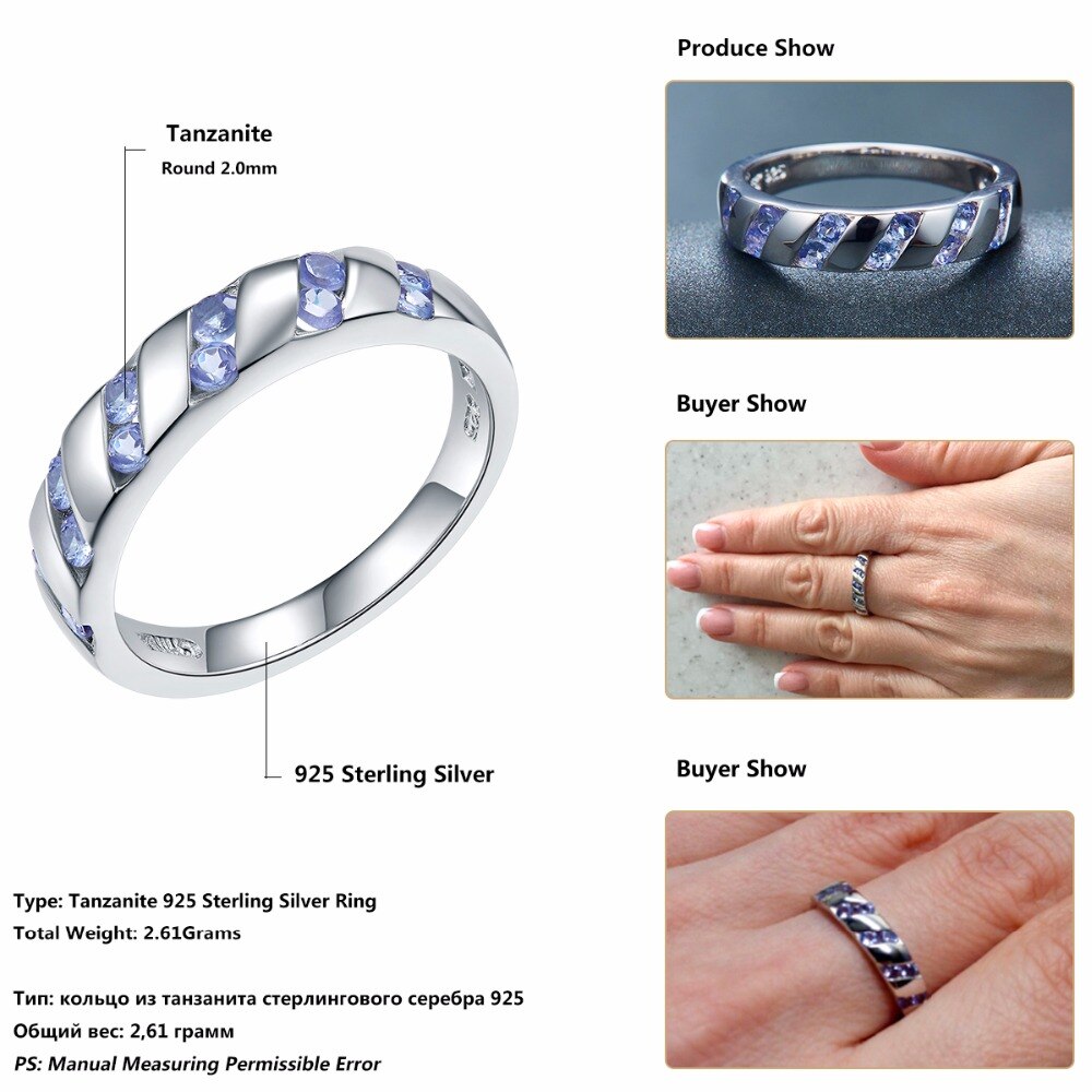 The Elegant 0.52 Carat Natural Tanzanite Purple Sterling Silver Ring - the jewellery house