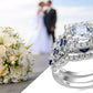 2.6 Ct White Blue 3 Pcs Sterling Silver Gemstone Ring - The Jewellery House