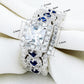 2.6 Ct White Blue 3 Pcs Sterling Silver Gemstone Ring - The Jewellery House