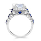 2.6 Ct White Blue 3 Pcs Sterling Silver Gemstone Ring - The Jewellery House