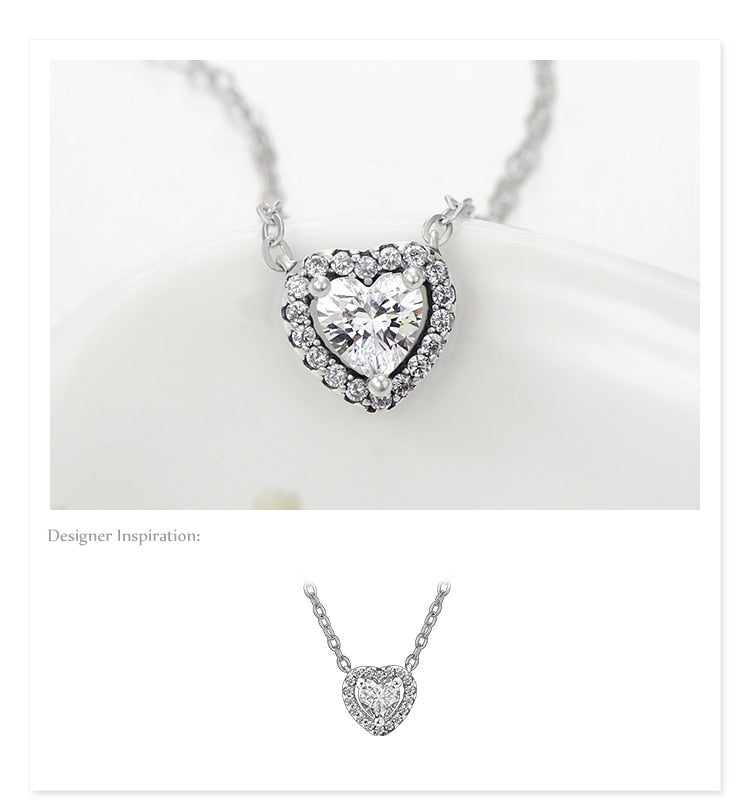 Silver Framed Heart Necklace - the jewellery house